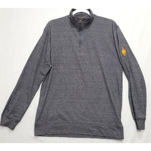 Weatherproof Long Sleeve Shirt Collared 1/4 Zip Embroidered Men L Gray Normcore